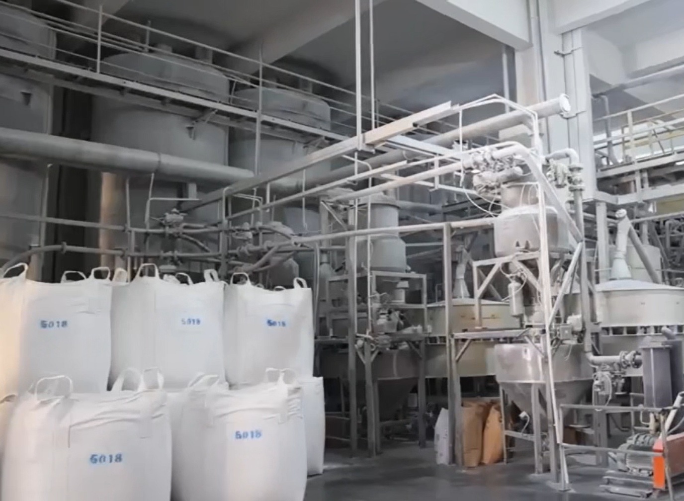 Raw materials and preparation equipment at the Home Plus factory