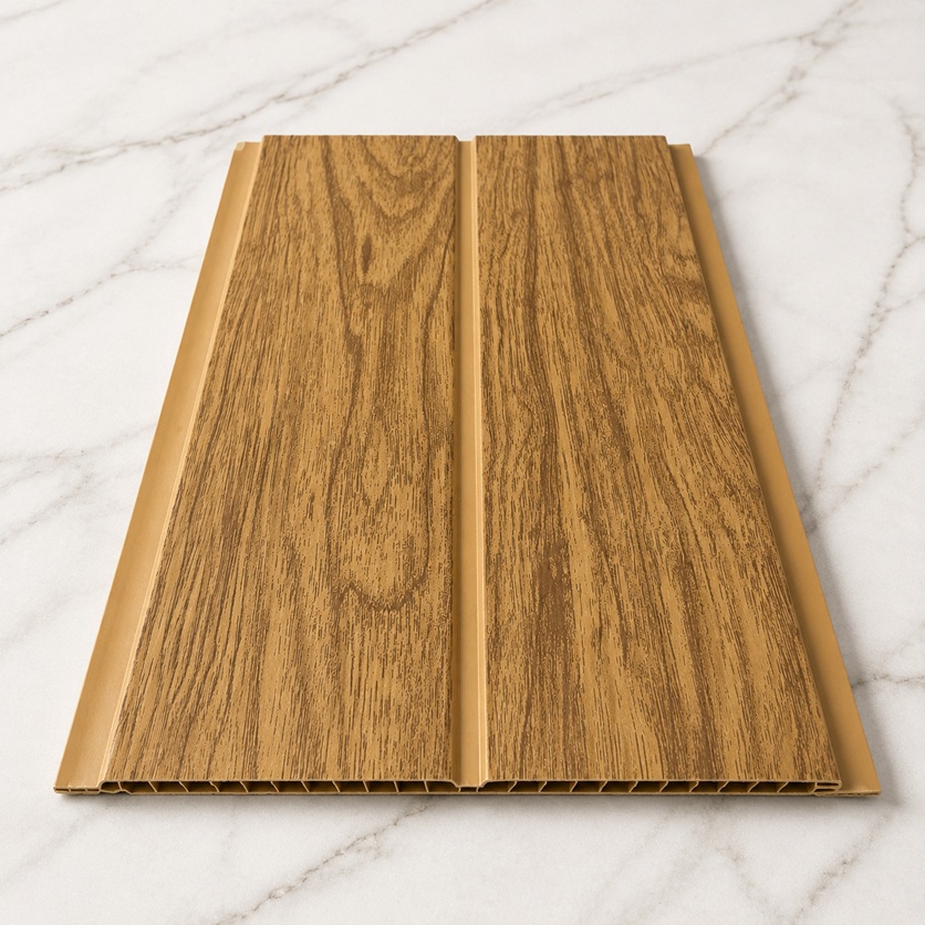200 x 7.5 mm Wood-grain printed PVC ceiling panel by Home Plus Materials