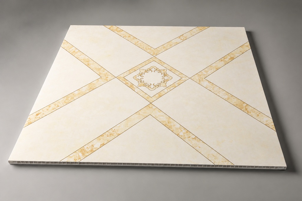 595 x 595 x 7 mm Hot-stamping decorative PVC ceiling tile by Home Plus Materials